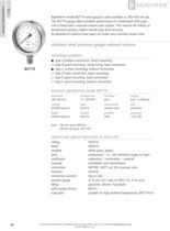 BDT19 - All stainless steel reduced volume pressure gauge