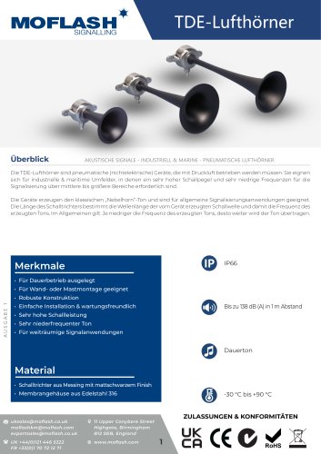 Datenblatt - Akustische Trompete TDE