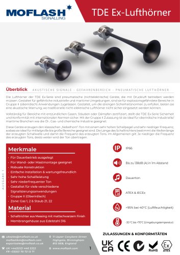 Datenblatt - Akustische Trompete TDE Ex