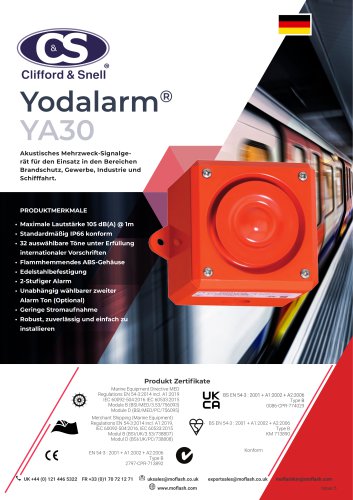 Datenblatt - Elektronische Sirene C&S YA30