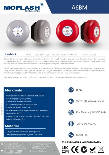 Datenblatt - Glocke A6BM