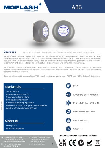 Datenblatt - Glocke AB6