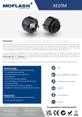 Datenblatt - Hupe AE20M