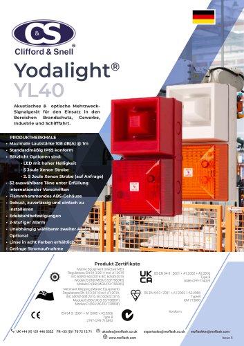 Datenblatt - Hupe/Leuchte C&S YL40