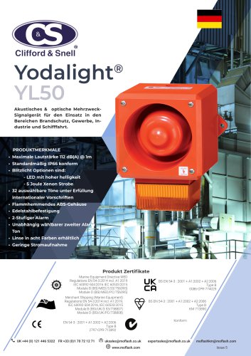 Datenblatt - Hupe/Leuchte C&S YL50