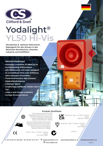 Datenblatt - Hupe/Leuchte C&S YL50 Hi Vis