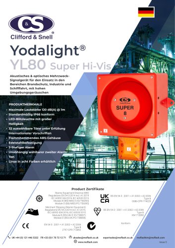 Datenblatt - Hupe/Leuchte C&S YL80 Super Hi Vis