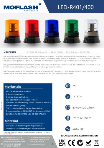Datenblatt - Signalleuchte LED-401/400