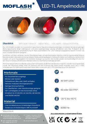 Datenblatt - Signalleuchte LED-TL Modulare