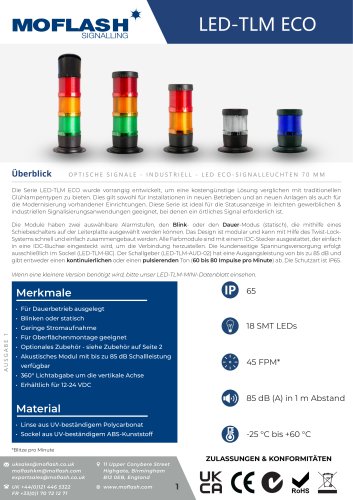 Datenblatt - Signalleuchte LED-TLM 70mm