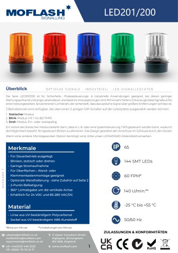 Datenblatt - Signalleuchte LED201-200