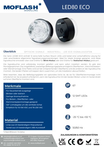 Datenblatt - Signalleuchte LED80