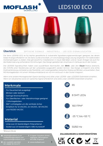 Datenblatt - Signalleuchte LEDS100