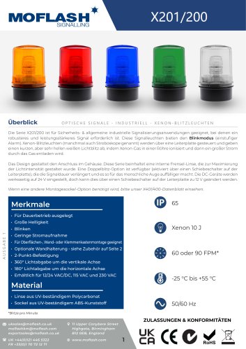 Datenblatt - Signalleuchte X201-200