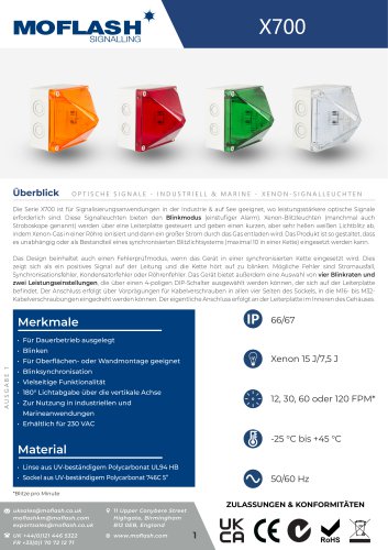 Datenblatt - Signalleuchte X700