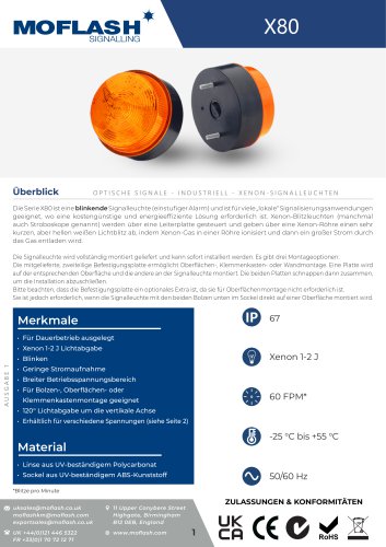 Datenblatt - Signalleuchte X80