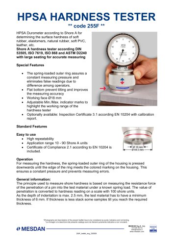 HPSA HARDNESS TESTER