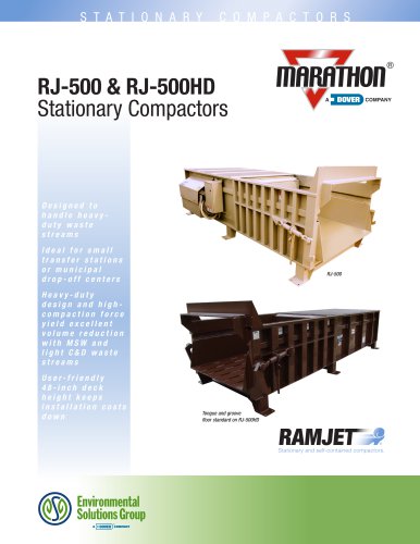 RJ-500 & RJ-500HP Stationary Compactors Brochure