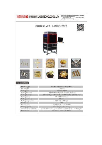 Catalog for gold silver laser cutter