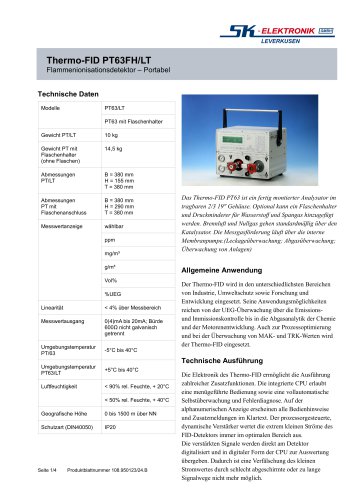 Thermo-FID PT63FH/LT