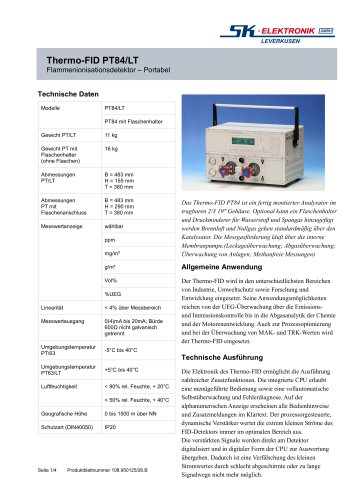 Thermo-FID PT84/LT