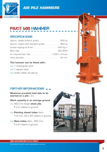 PAJOT 600 hammer