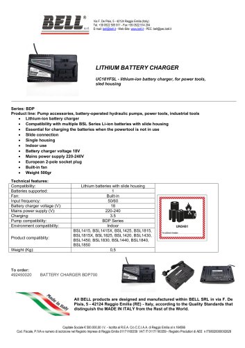 AGGREGATES - LITHIUM BATTERY CHARGER