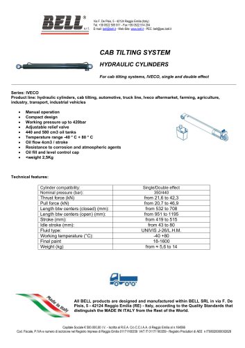 CAB TILTING - CYLINDERS