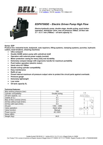 EDPH Series - Electric Power Unit Double acting