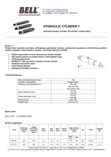 HYDRAULIC CYLINDERS SINGLE ACTING