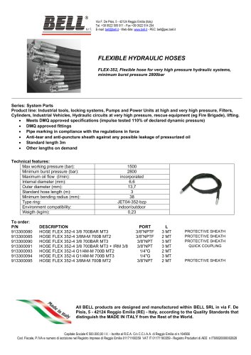 SYSTEM PARTS - FLEXIBLE HYDRAULIC HOSES