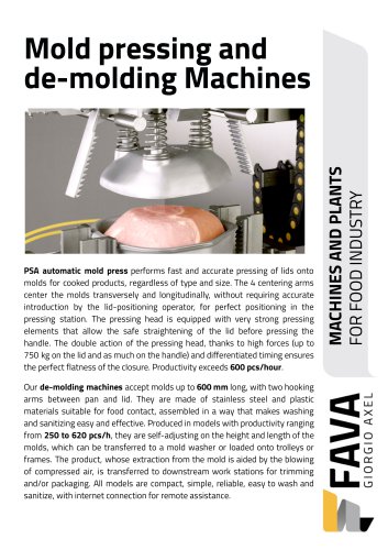 Mold pressing and de-molding Machines