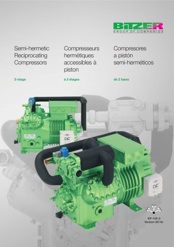 Semi-hermetic Reciprocating Compressors 2-stage (60Hz, IP-Units) KP-155-3