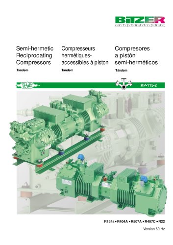 Semi-hermetic Reciprocating Compressors Tandem (60Hz, IP-Units) KP-115-2