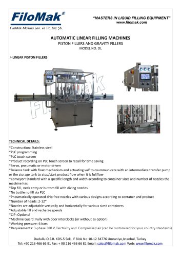 Automatic Piston Fillers