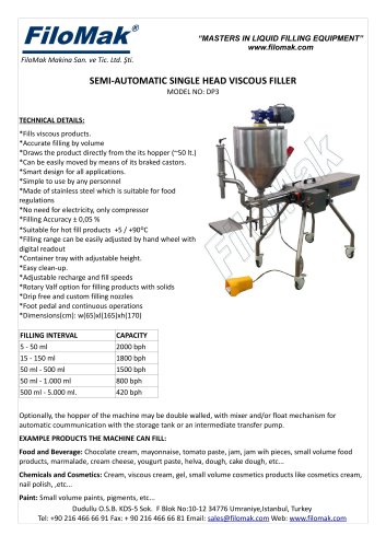 Semi-automatic Viscous Filler