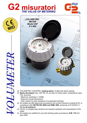 VOLUMETRIC  METER   Model VSF  R ≤ 800