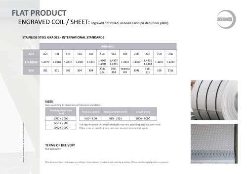 ENGRAVED COIL / SHEET