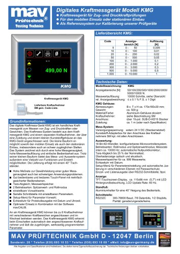 Kraftmessgeräte KMG