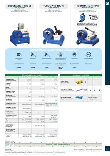 TUBOMATIC H47/E EL;TUBOMATIC H47 PI;TUBOMATIC H47 PM