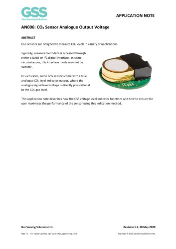 CO2 Sensor Analogue Output Voltage