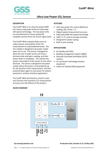 CozIR-Blink Data Sheet