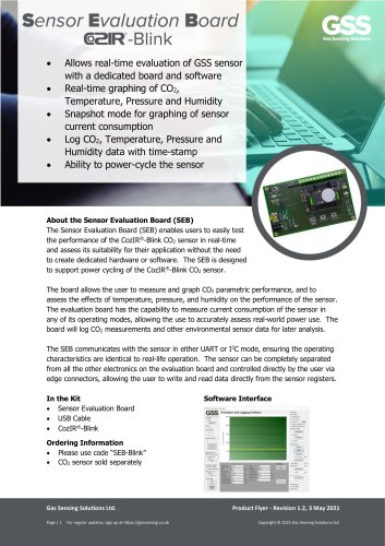 CozIR-Blink Sensor Evaluation Board Product Flyer