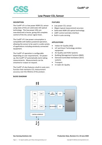 CozIR-LP Data Sheet