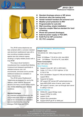 Heavy Duty Industrial Telephone JR101-CB-H