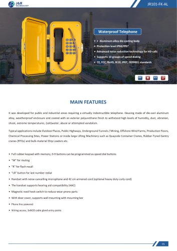 JR101-FK-AL Specification