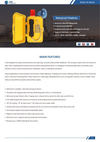 JR101-FK-HB-AL Specification