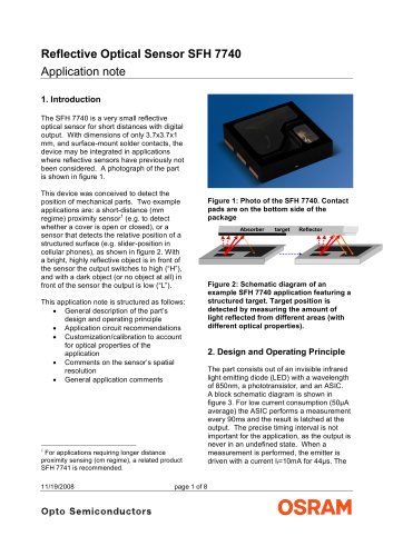 Reflective Optical Sensor SFH 7740