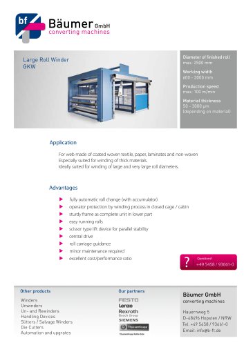 Large Roll Winder GKW