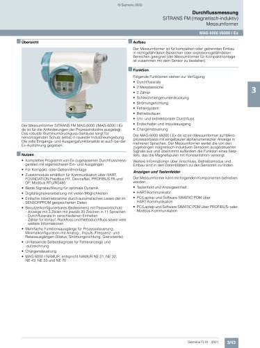 SITRANS FM (magnetisch-induktiv)  Messumformer